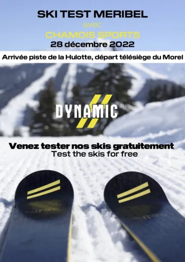 Ski test gratuit à Méribel avec les nouveautés de la marque DYNAMIC, Méribel, CHAMOIS SPORTS
